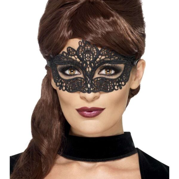 Maschera Veneziana Nera in Pizzo