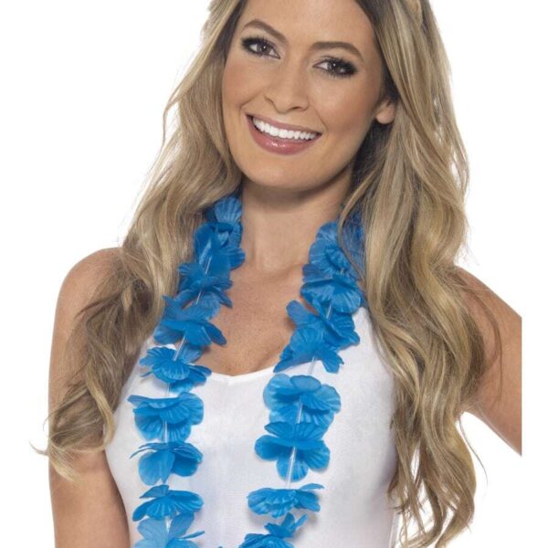 Collana Hawaiana Azzurro Neon