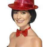 Cappello da Gangster Rosso in Paillette
