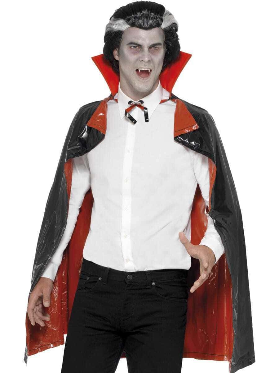 Mantello Nero e Rosso Reversibile da Vampiro