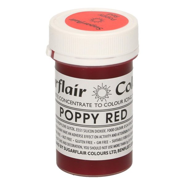 Sugarflair Colorante Rosso Papavero in Pasta 25 Gr