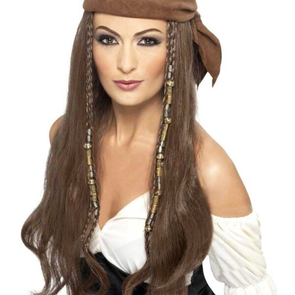Parrucca da Piratessa Castana