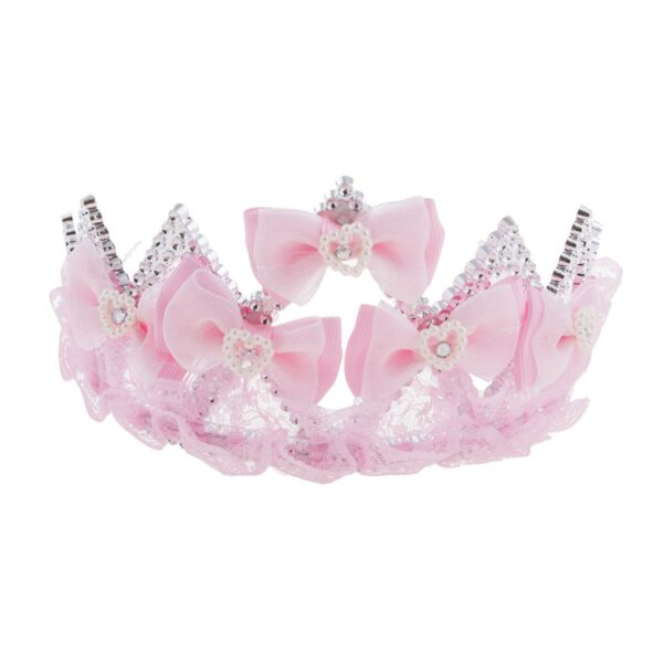 Coroncina Argento con Fiocchi e Perline