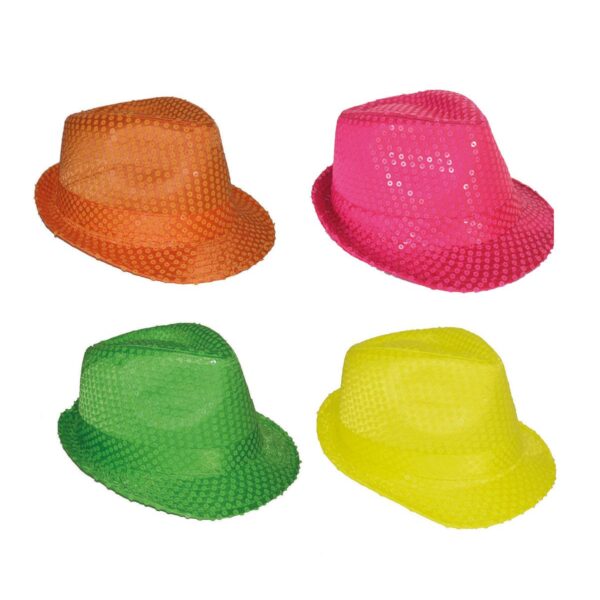 Cappello in Paillettes Fluorescente Colori Assortiti