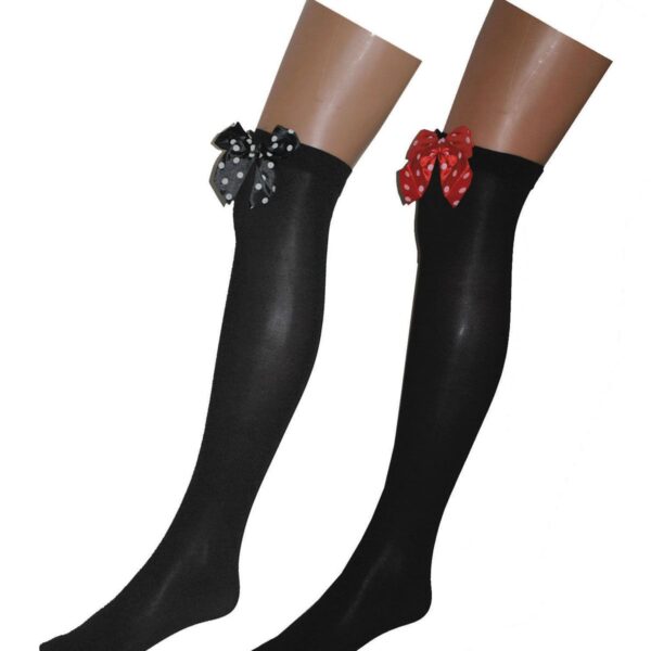 Parigina Nera Opaca con Fiocco Pois Colori Assortiti