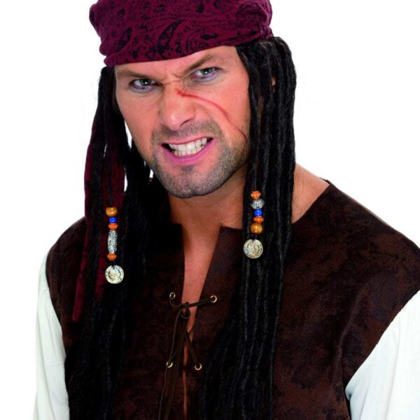 Parrucca da Pirata Castana