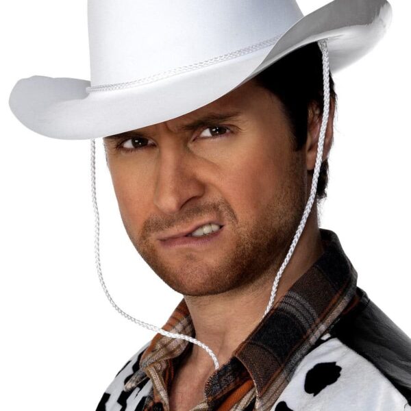 Cappello da Cowboy bianco in plastica