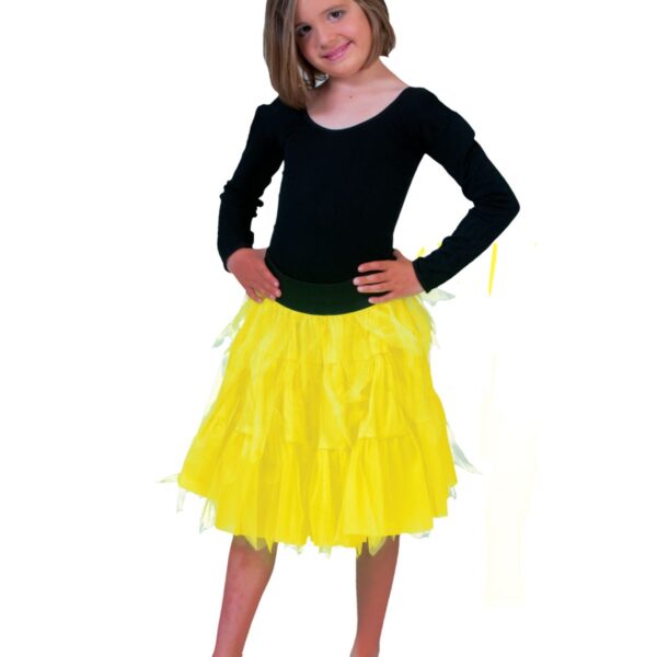 Sottogonna in Tessuto e Tulle Giallo Fluorescente
