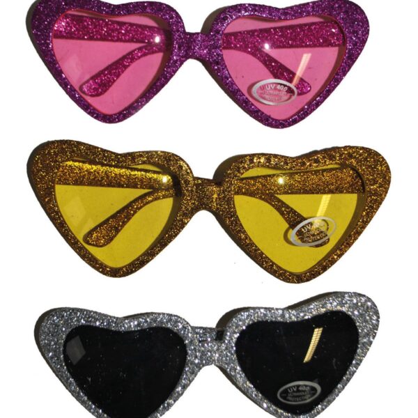 Occhiali Glitter Cuore Colori Assortiti