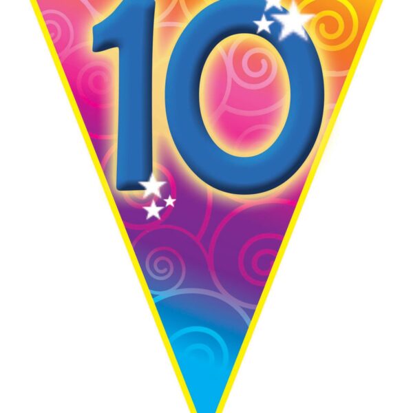 Festone Bandierina Compleanno Numero 10