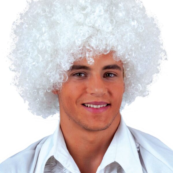Parrucca Bianca Afro Disco