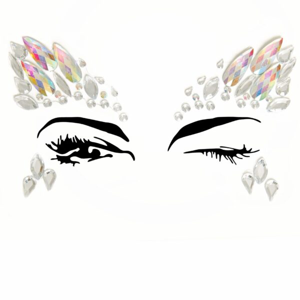 Gioielli adesivi per il viso White Iridescent