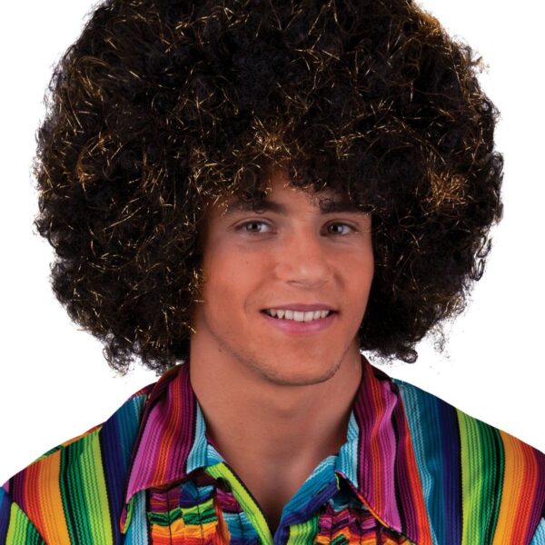 Parrucca Nero Oro Maxi Afro