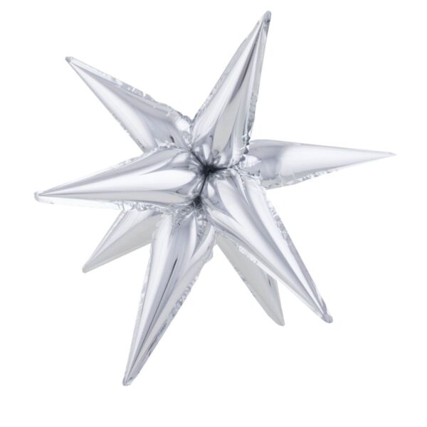 Palloncino Mylar Stella Tridimensionale Argento