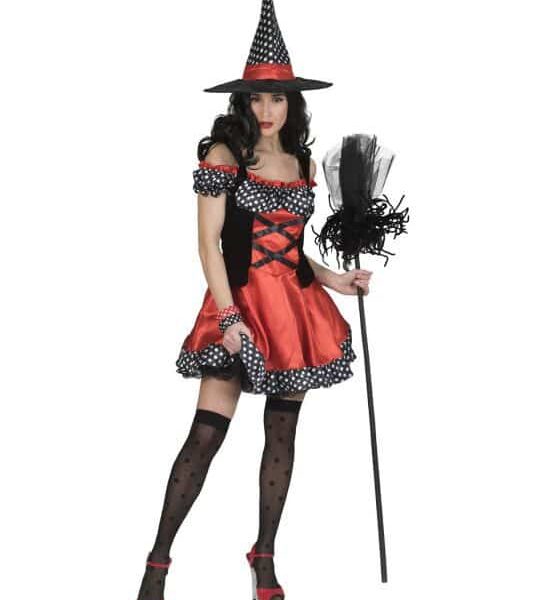 Costume da Strega Nero e Rosso