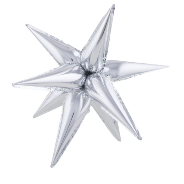 Palloncino Mylar Stella Tridimensionale Argento