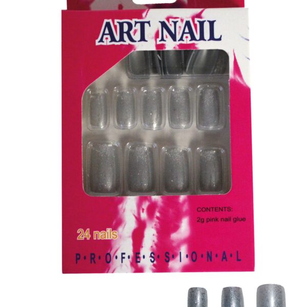 Unghie Finte Argento Glitter