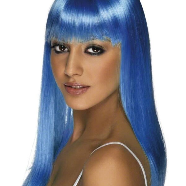 Parrucca Blu lunga con Frangia