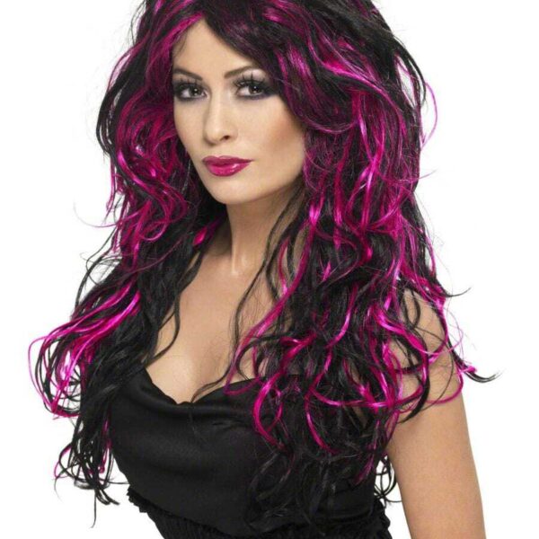 Parrucca Rosa e Nera Gotica