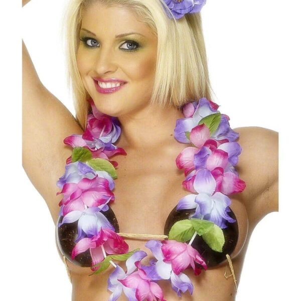 Collana Hawaiana Lilla e Rosa