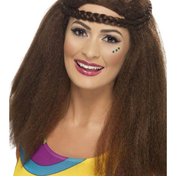 Parrucca Castana Lunga da Hippie