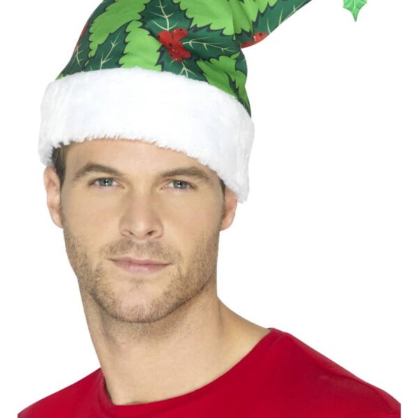 Cappello da Babbo Natale con Pungitopo