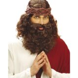 Parrucca e Baffi Castana da Gesù il Messia