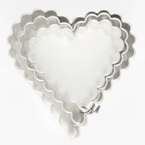 Tagliabiscotti Set di Cuori Scanalati 3