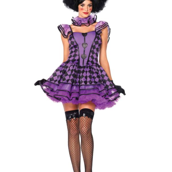 Costume Sexy da Clown Viola e Nero
