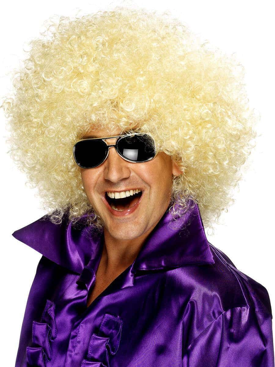 Parrucca Afro Enorme Bionda