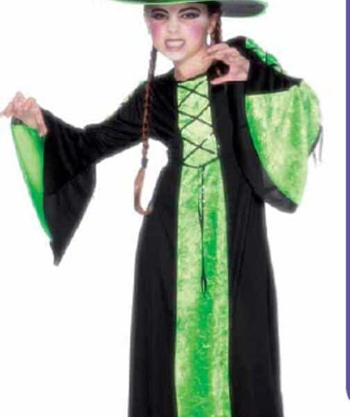 Costume da Strega Nero Verde