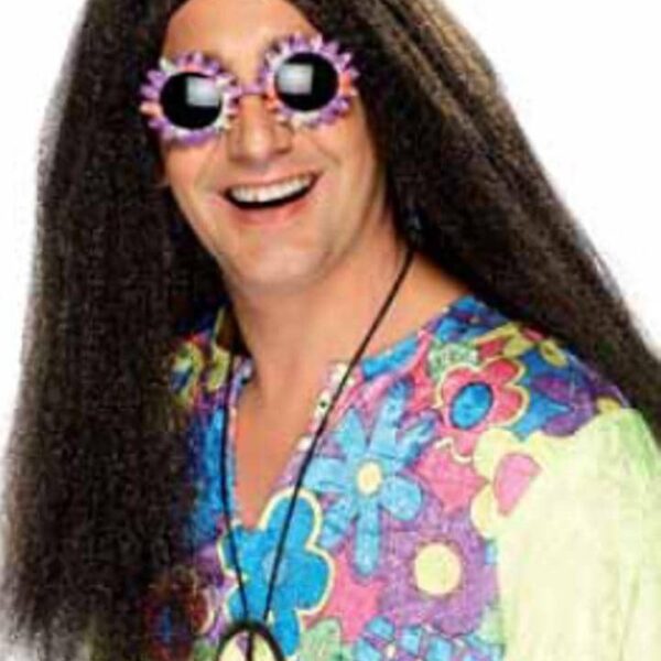Parrucca Castana Lunga Liscia da Hippie