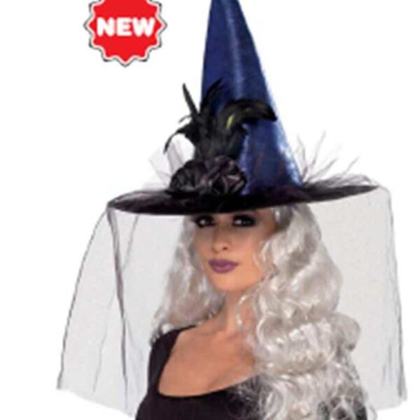 Cappello da Strega Blu Metallizzato