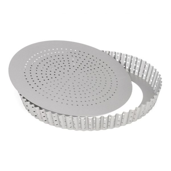 Patisse Silver -Top Forma Rotonda per Mini Quiche con Fondo Sciolto