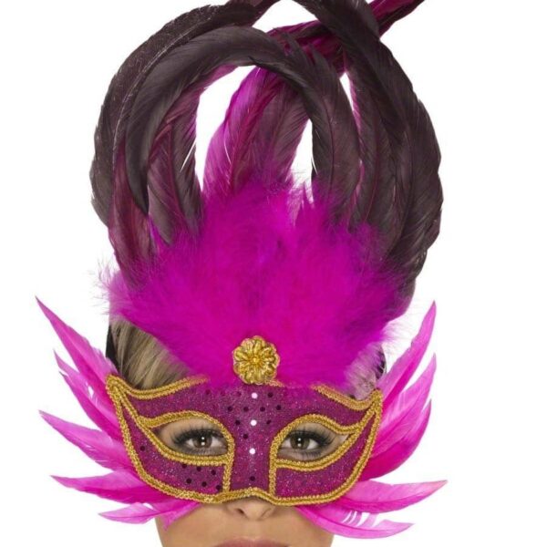 Maschera In Piume Rosa