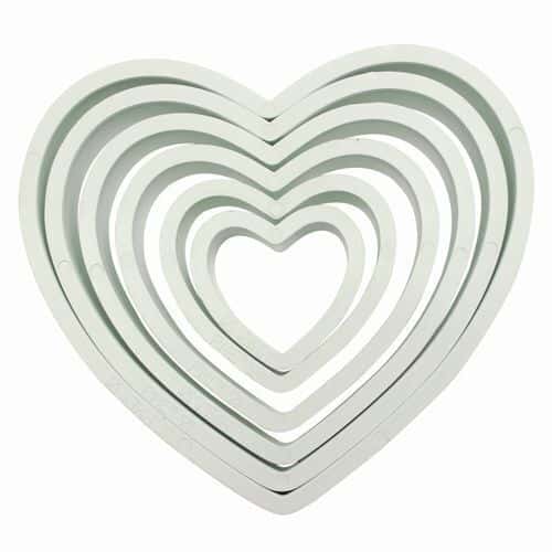 PME Tagliapasta Stampini a Forma di Cuore in Plastica Set 6pz