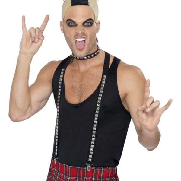 Bretelle Nere con Borchie da Punk
