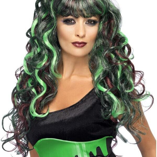 Parrucca Verde e nera da Sirena