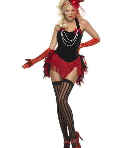 Costume Sexy Burlesque Rosso