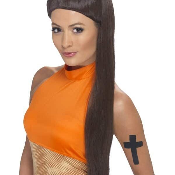 Parrucca Castana con Lunga coda da Spice Girl