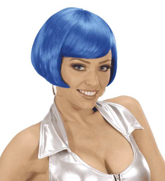 Parrucca Blu Elettrico a Caschetto