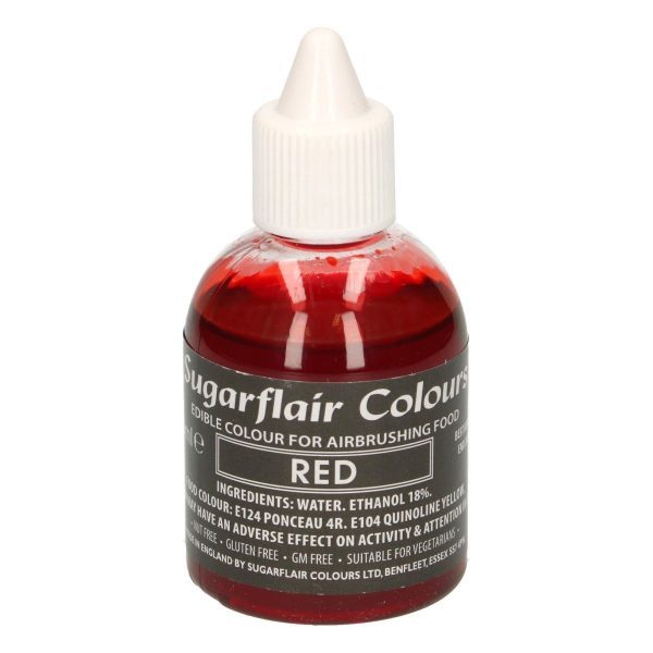 Sugarflair - Colorante per Aerografo Rosso 60 Ml