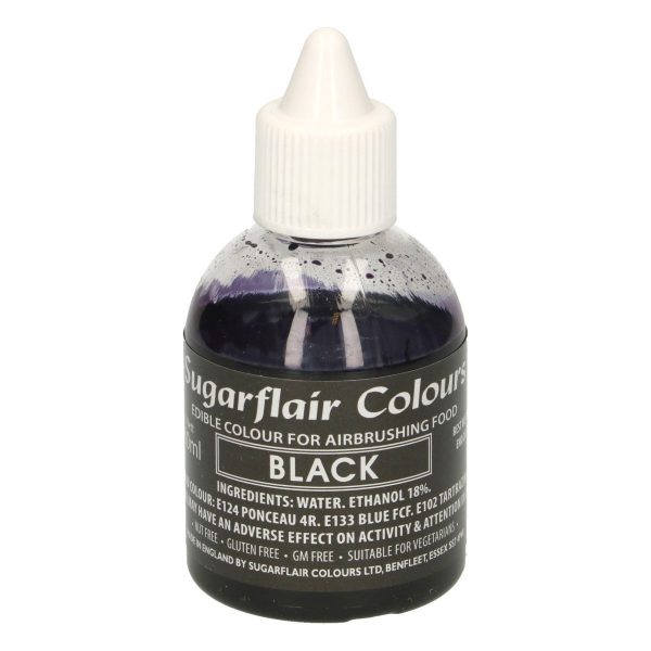 Sugarflair - Colorante per Aerografo Nero 60 Ml