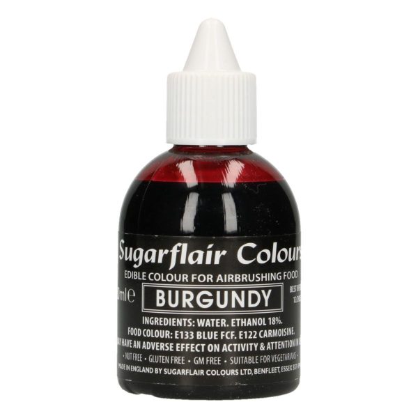 Sugarflair - Colorante per Aerografo Rosso Borgogna 60 Ml