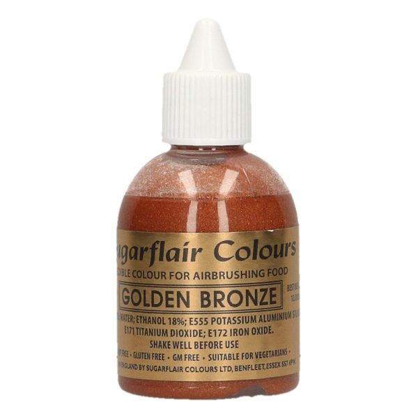 Sugarflair - Colorante per Aerografo Bronzo Dorato 60 Ml