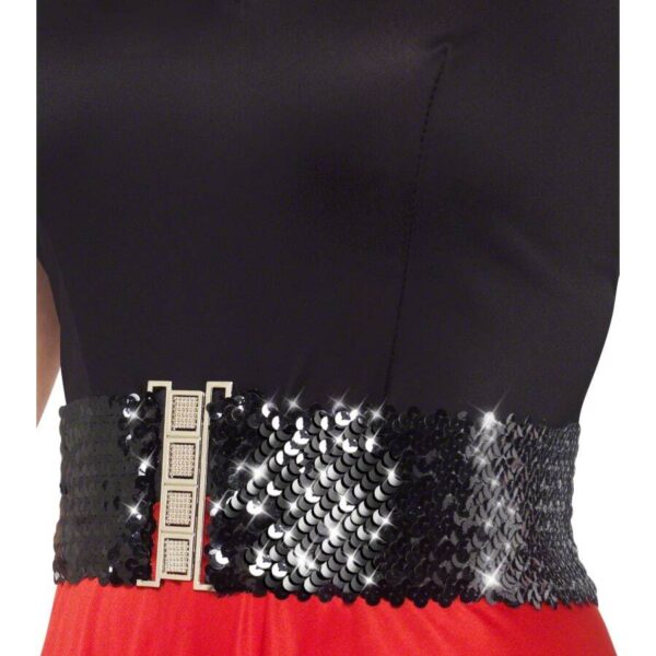 Cintura nera elastica in Strass