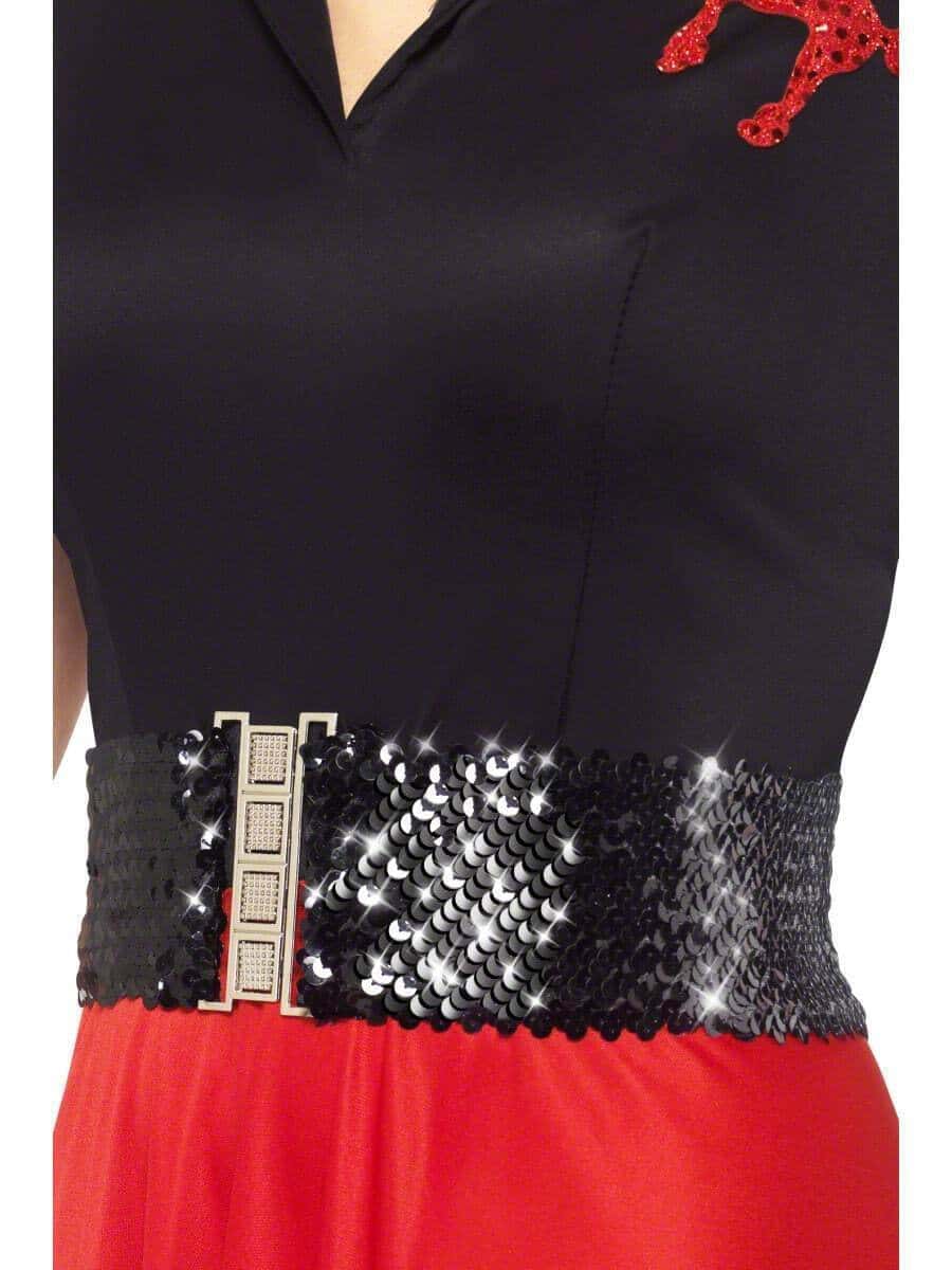 Cintura nera elastica in Strass