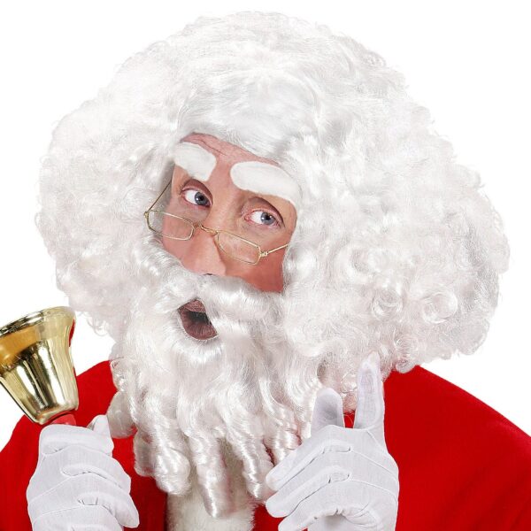 Parrucca e Barba con Boccoli di Babbo Natale